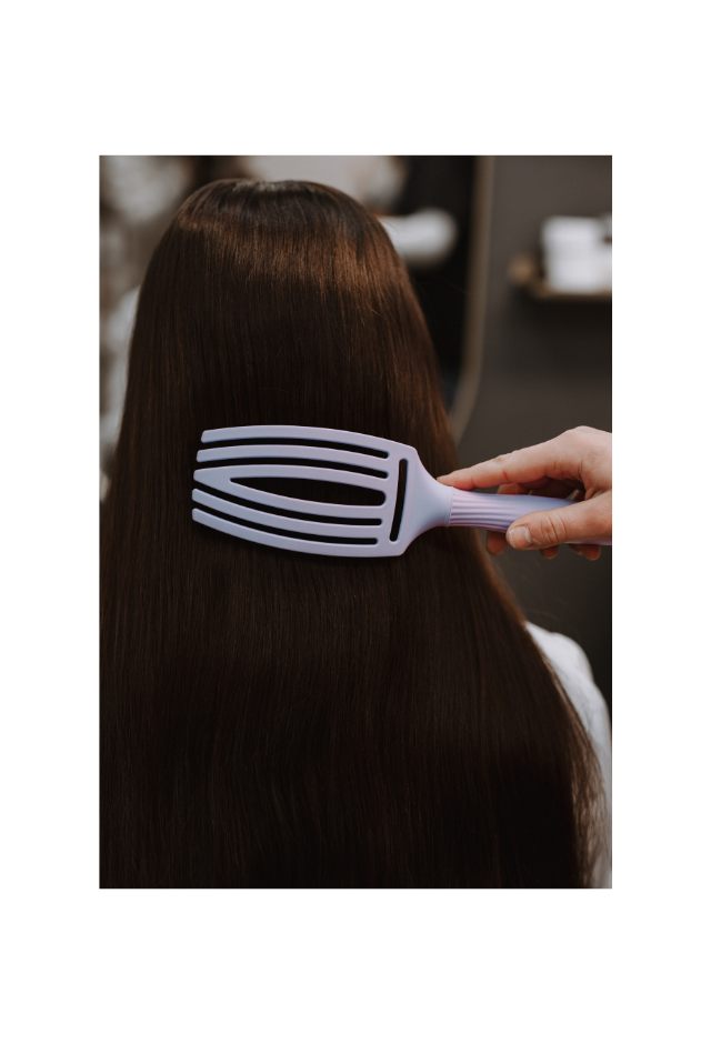 Olivia Garden Fingerbrush Care Iconic Boar & Nylon - Lavender Medium - Image 2