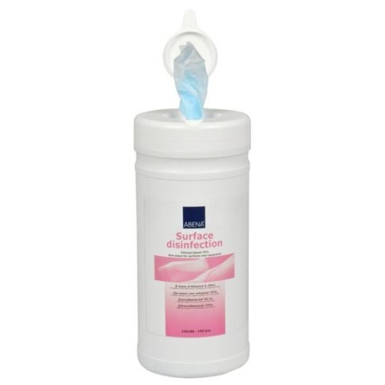 Desinfektioliina pinnoille 72% 20x20cm purkissa 150kpl