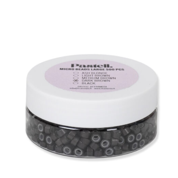 PASTELL. LARGE MICRO BEADS 500 PCS DARK BROWN