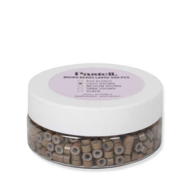PASTELL. LARGE MICRO BEADS 500 PCS LIGHT BROWN